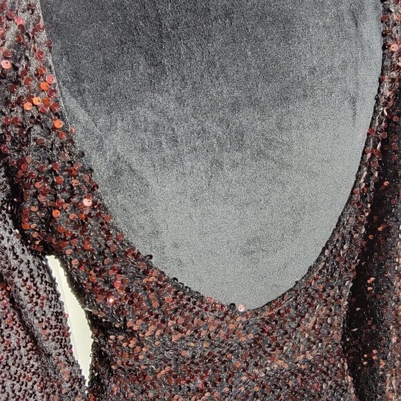 SHEIN Black (Burgundy/Maroon Shimmer) Sequin Dress - Picture 7 of 10